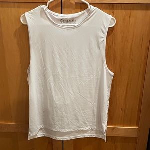 Zyia White Slit Muscle Tank